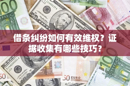 济南借条纠纷如何有效维权？证据收集有哪些技巧？